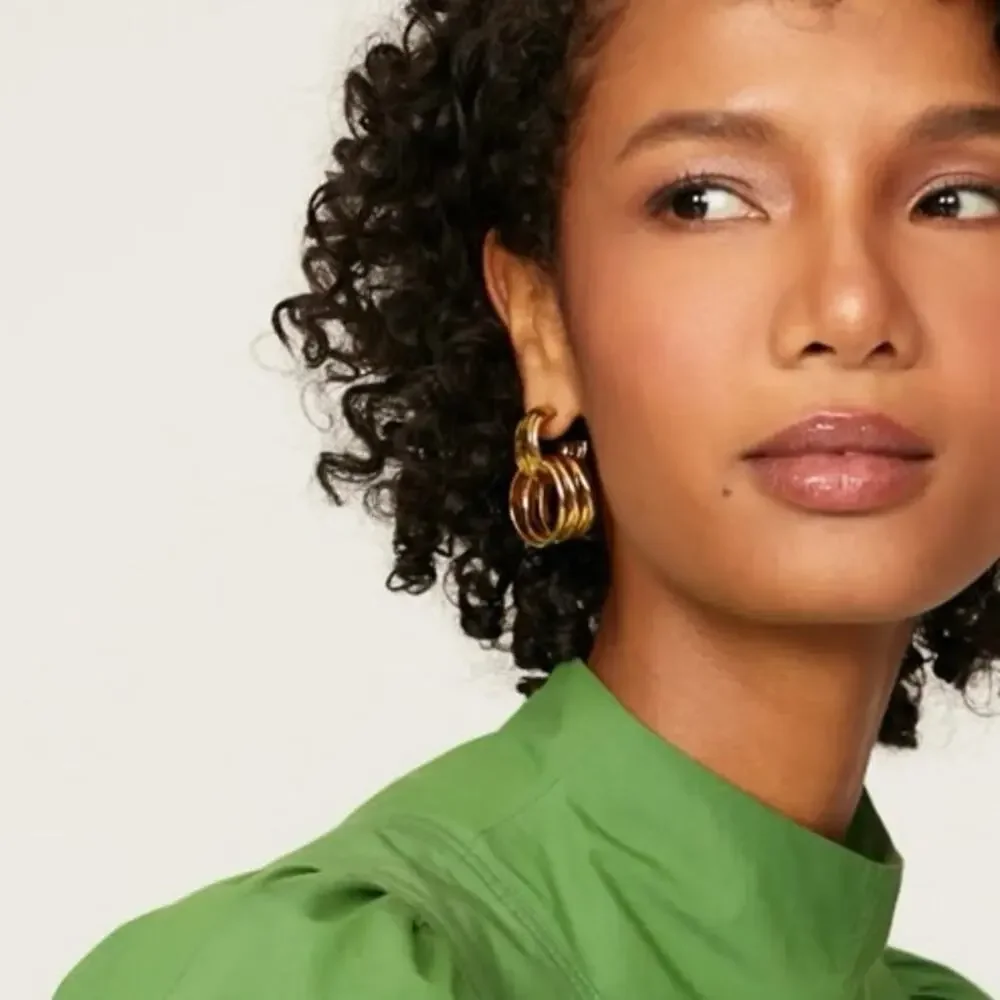 Oma The Label The Idea 18k Gold‎ Plated Chunky Hoop Statement Earring